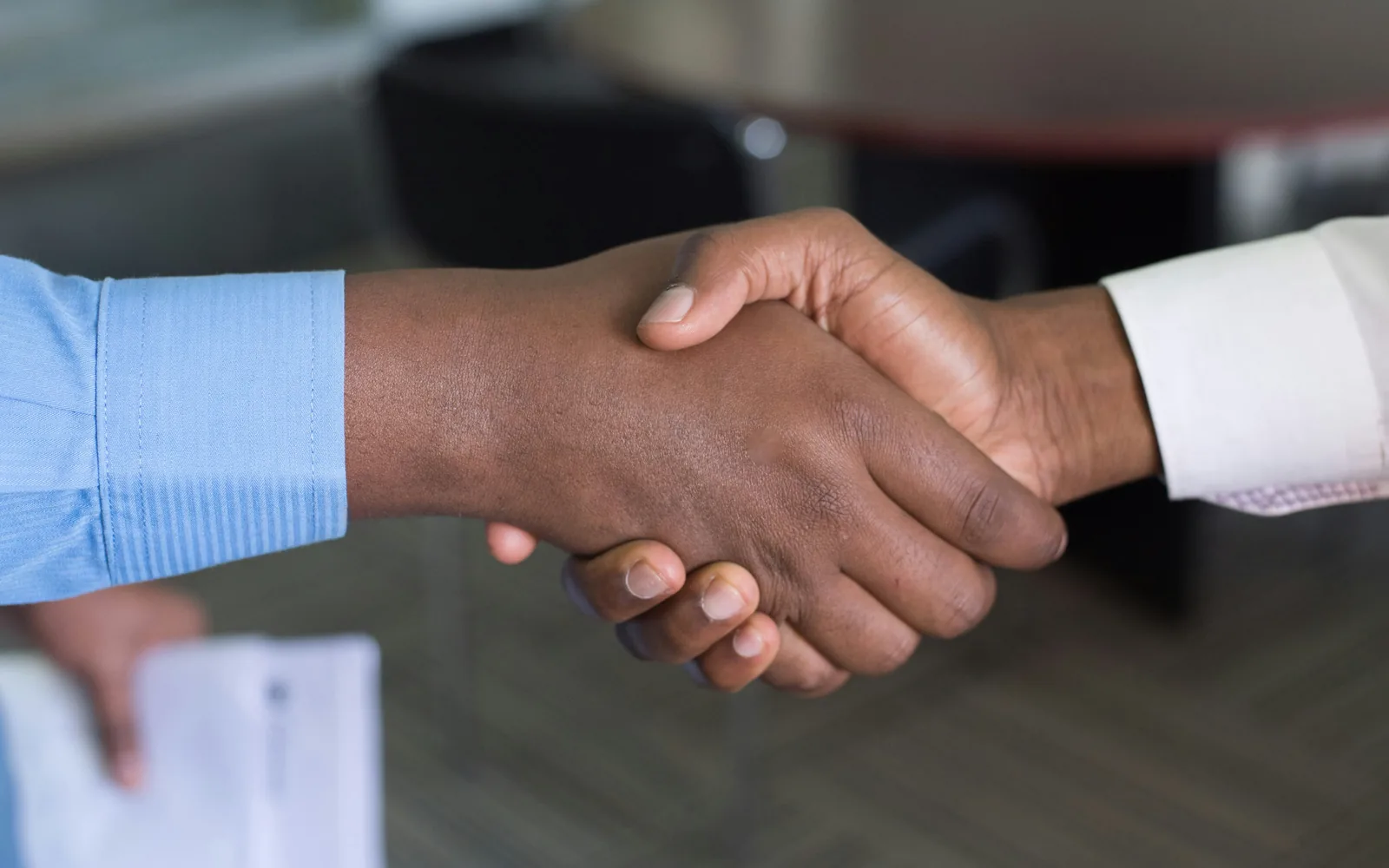 Two people shaking hands
