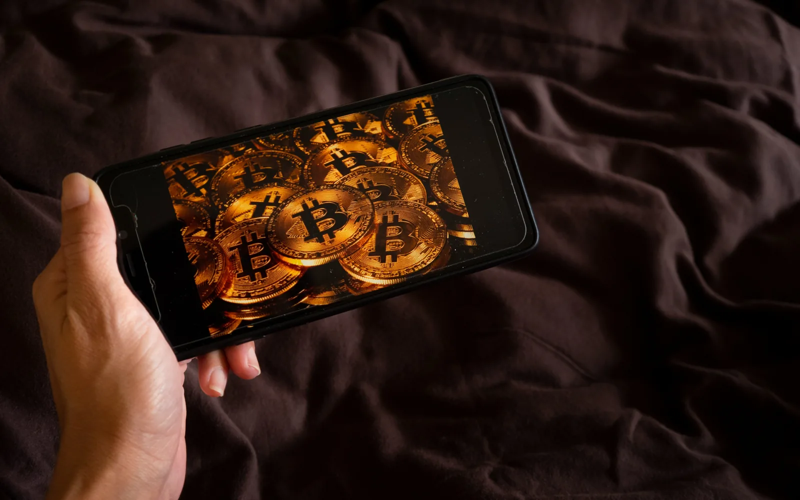 a person holding a cell phone in their hand