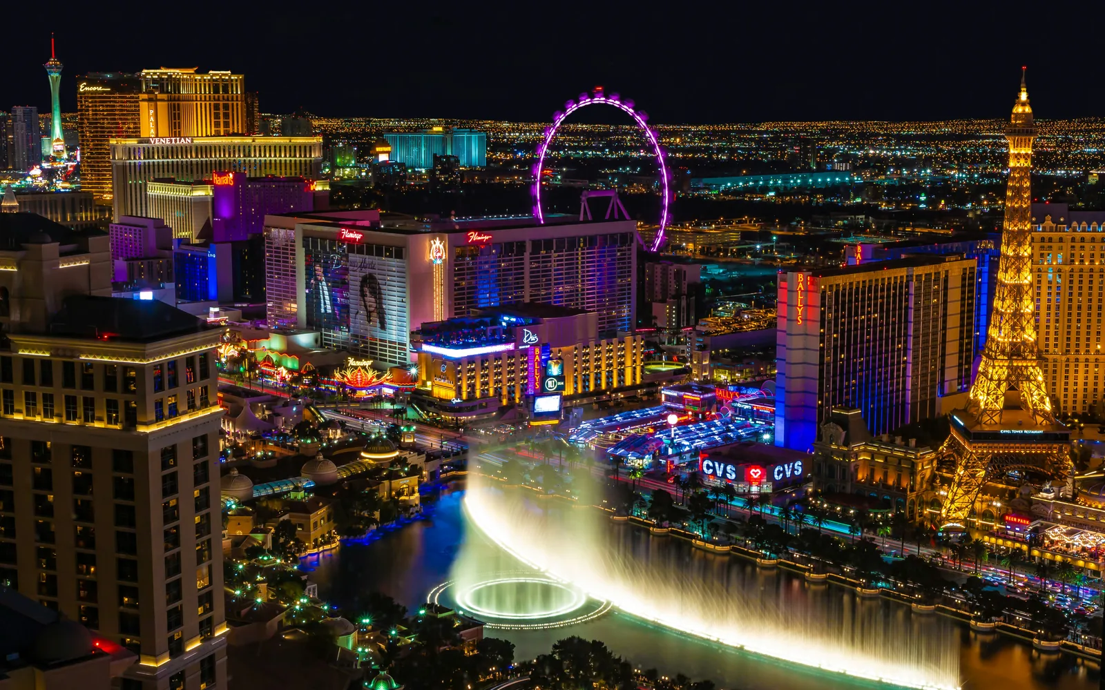 Las Vegas Strip lit up at night