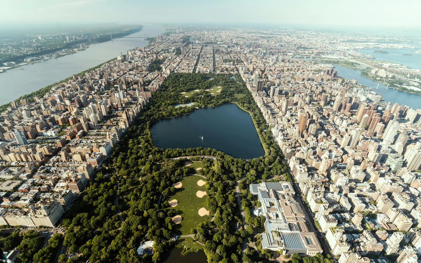 Aerial view of Central Park and Manhattan