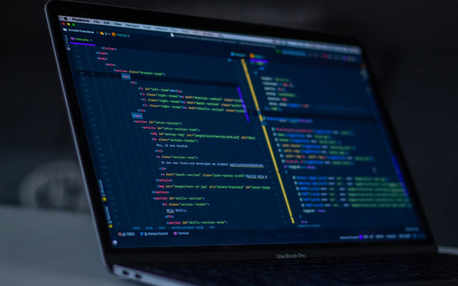 Code on a laptop screen