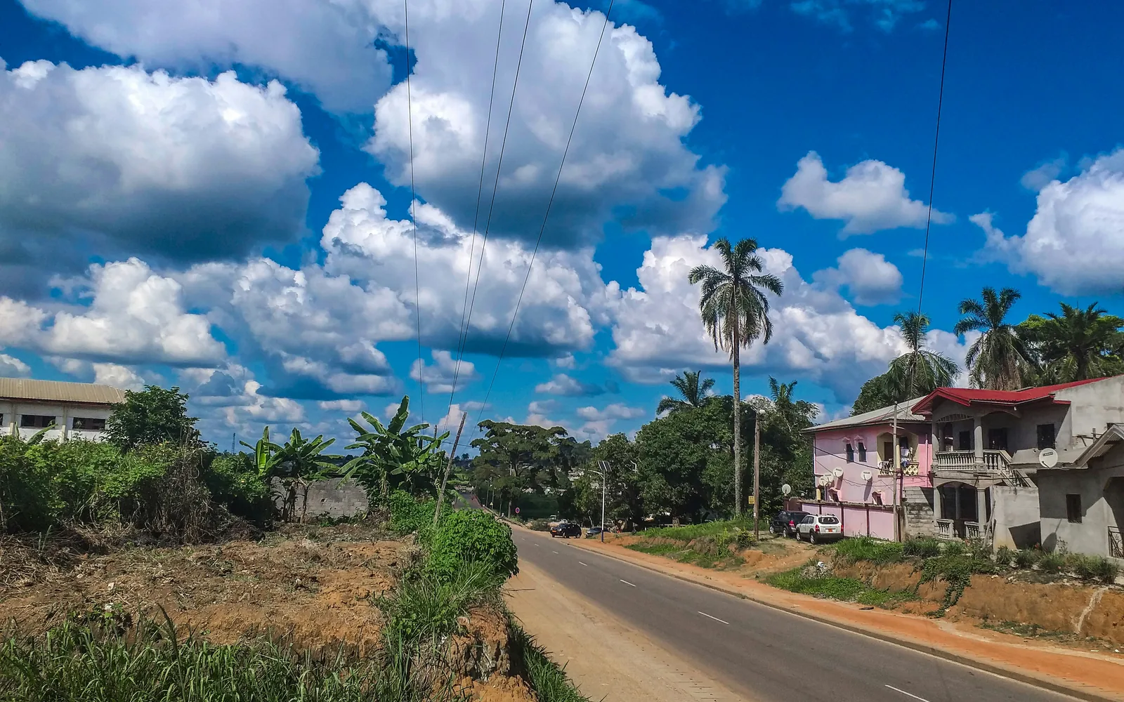 Street of the oyack 1 district in the city of mbalmayo in Cameroon