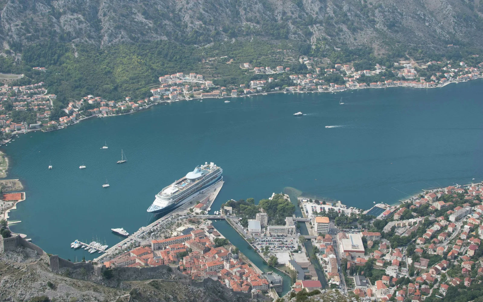 Views of Kotor from above. A touristy place.