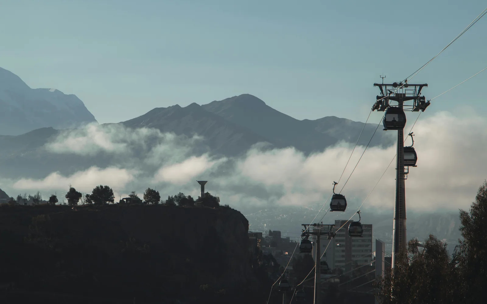 silhouette of mountain during daytime
