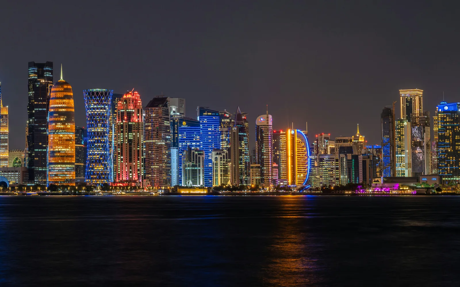 Doha, Qatar Skyline at night