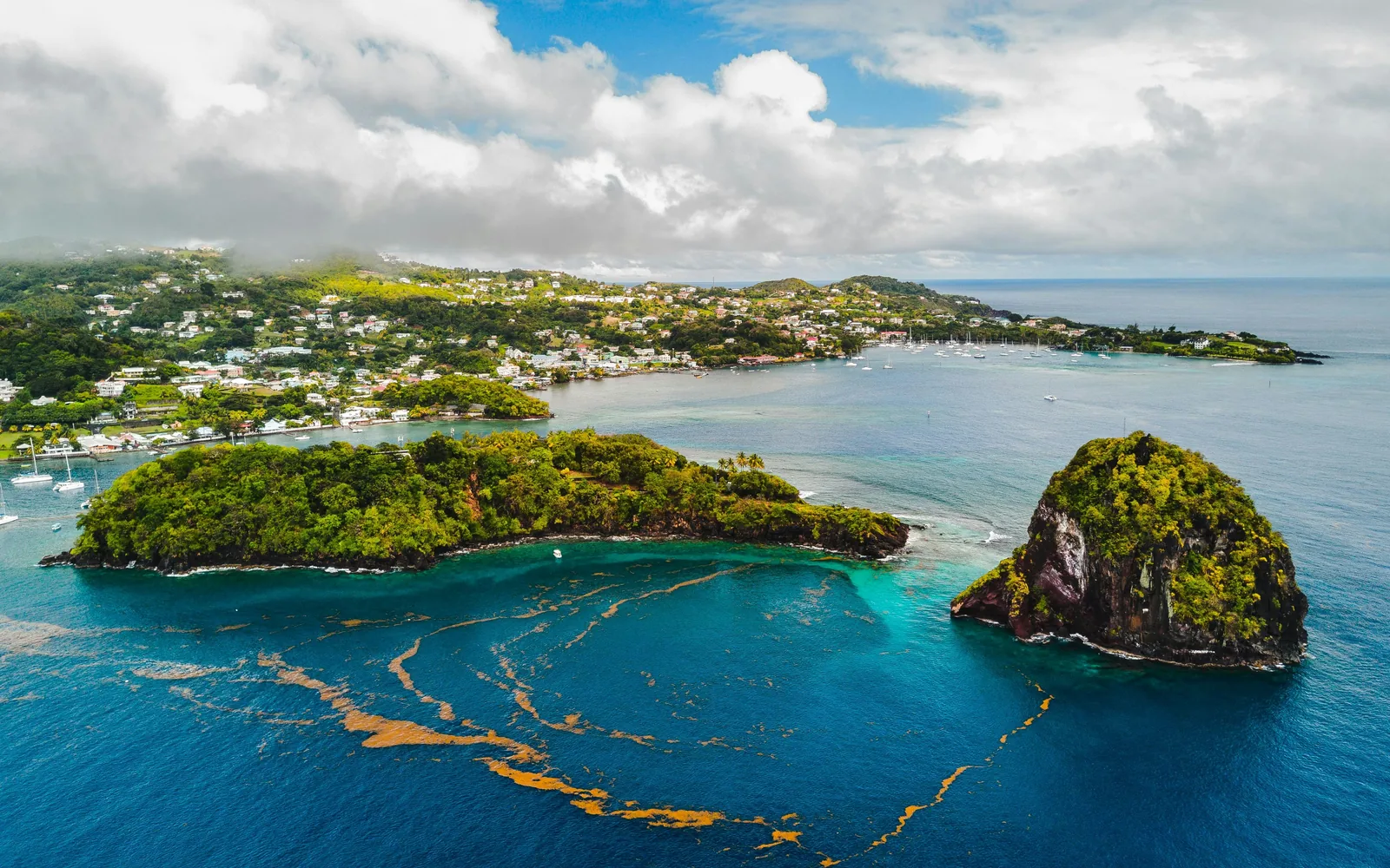 aerial photography of island
