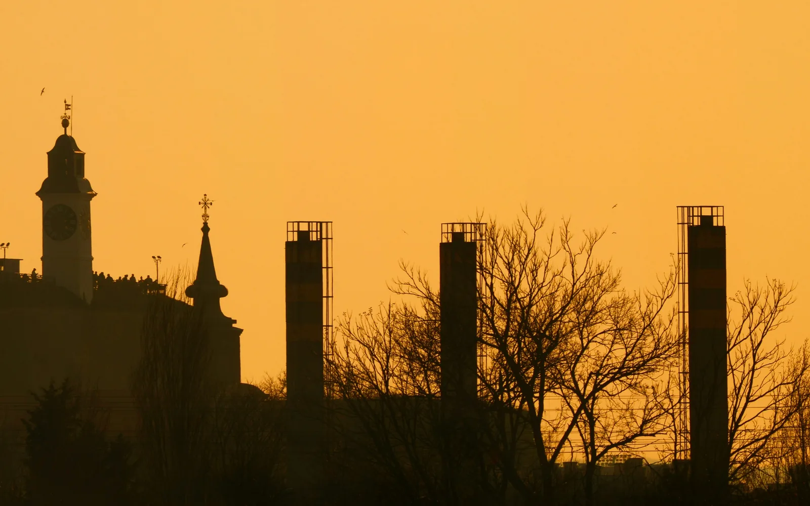 Petrovaradin Fortress Silhouettes at Golden Hour, Novi Sad, Serbia